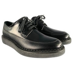 DIOR HOMME Size 10 Black Leather Creeper Lace-Up Shoes