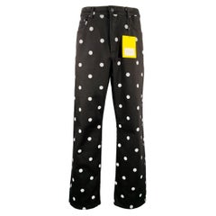 MARC JACOBS 2023 Size 32 Black White Polka Dot Denim Button Fly Jeans