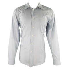 PAUL SMITH Size M Navy White Pattern Cotton Button Up Long Sleeve Shirt