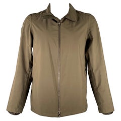 Prada Taglia 44 Giacca con zip in poliestere & nylon verde oliva