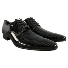 DSQUARED2 Talla 9.5 Zapatos de cordones de cuero negro sólido