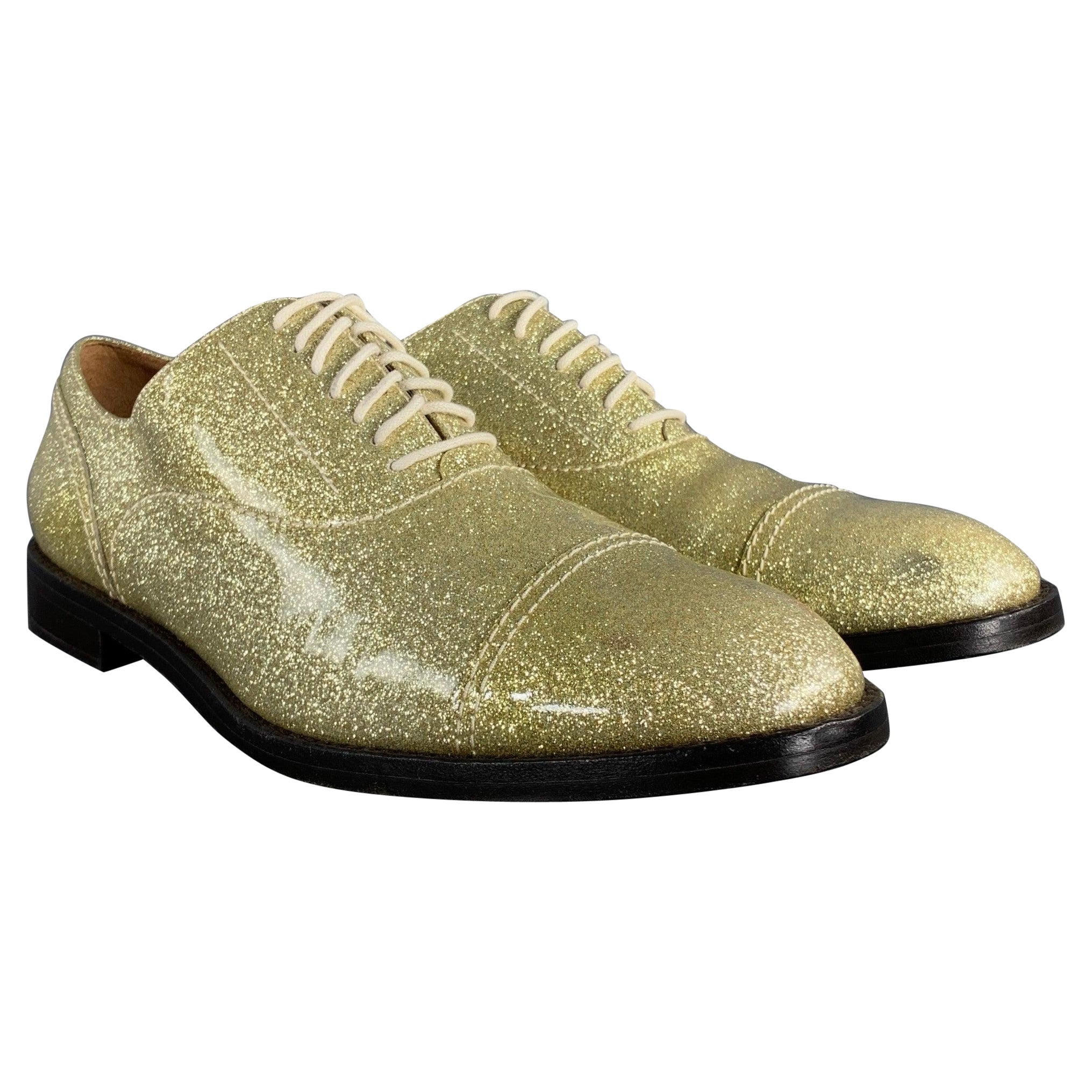 MARC JACOBS Talla 10 Cordones de cuero dorados metalizados en venta