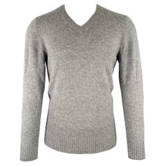 MARC JACOBS Size S Grey Heather Knit Wool Cashmere V-Neck Sweater