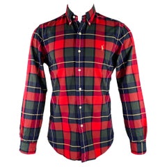 RALPH LAUREN Size S Red Blue Green Plaid Woven Button Down Long Sleeve Shirt