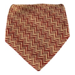 Corbata de Seda Zig Zag Beige Borgoña DONNA KARAN