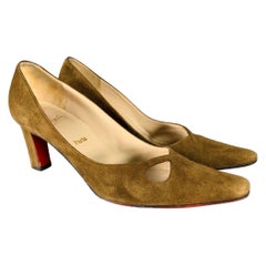CHRISTIAN LOUBOUTIN Size 6.5 Brown Suede Heels Pumps