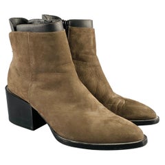 VINCE Taille 7.5 Grey Brown Suede Chunky Heel Boots