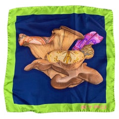 ETRO Navy Brown Silk Pocket Square