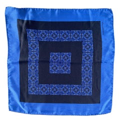 Ermenegildo Zegna Piazza da taschino in seta a righe blu navy