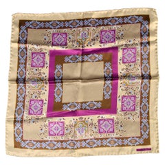 Ermenegildo Zegna Piazza da taschino in seta viola taupe Paisley