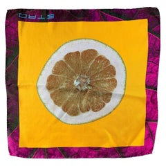Etro Piazza da tasca in seta giallo-viola