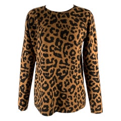 SAKS FIFTH AVENUE Größe S Brown Black Cashmere Animal Print Pullover