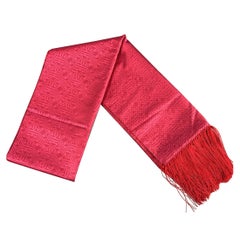 SHANGHAI TANG Pink Red Jacquard Silk Scarves