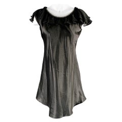 OSCAR DE LA RENTA Size S Black Polyester Mixed Fabrics Butterfly Sleeve Dress