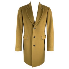 PAUL SMITH Size 38 Olive Green Wool Cashmere Peak Lapel Coat