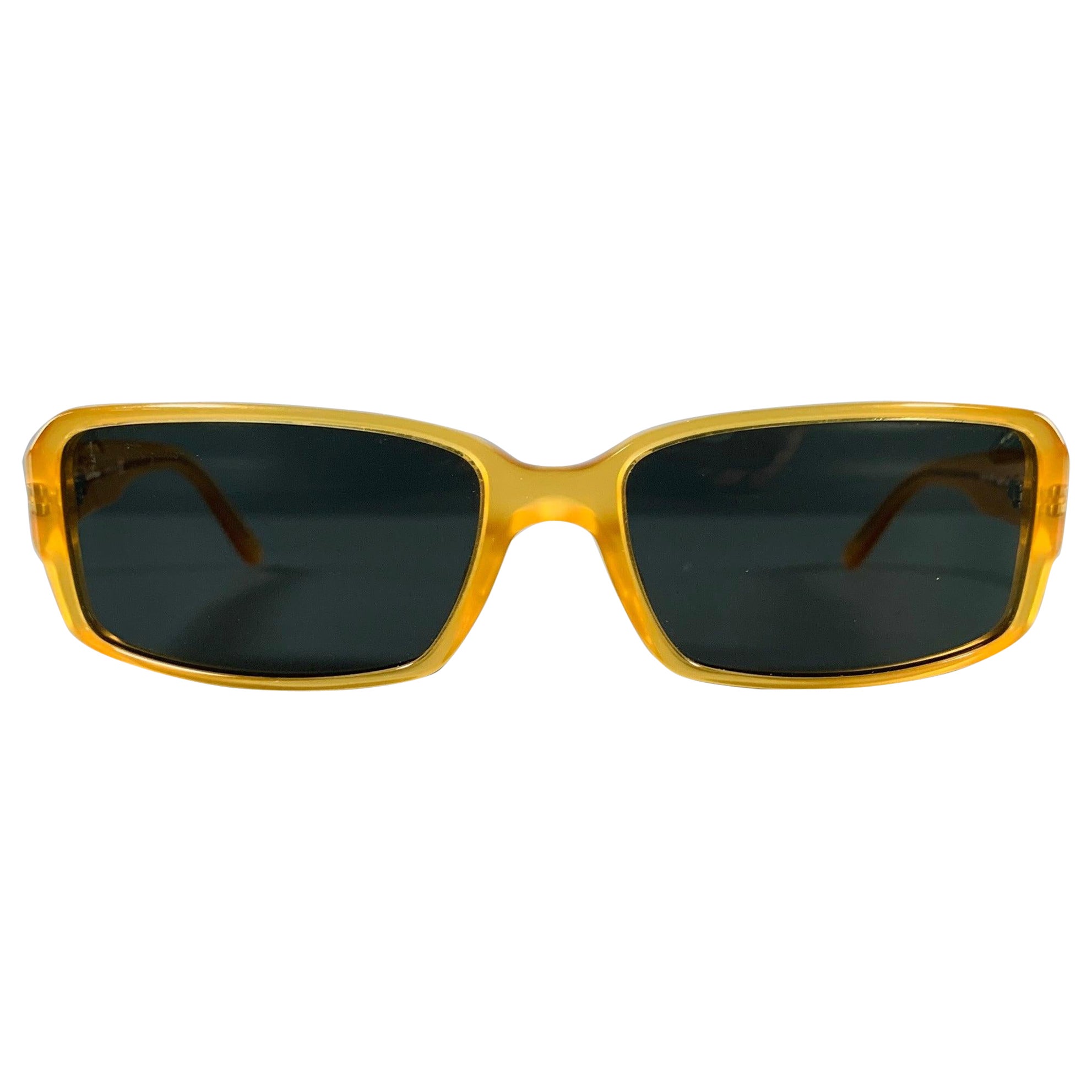 SALVATORE FERRAGAMO Gelbe rechteckige Sonnenbrille im Angebot