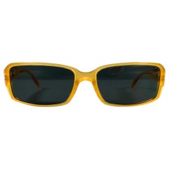 SALVATORE FERRAGAMO Gelbe rechteckige Sonnenbrille