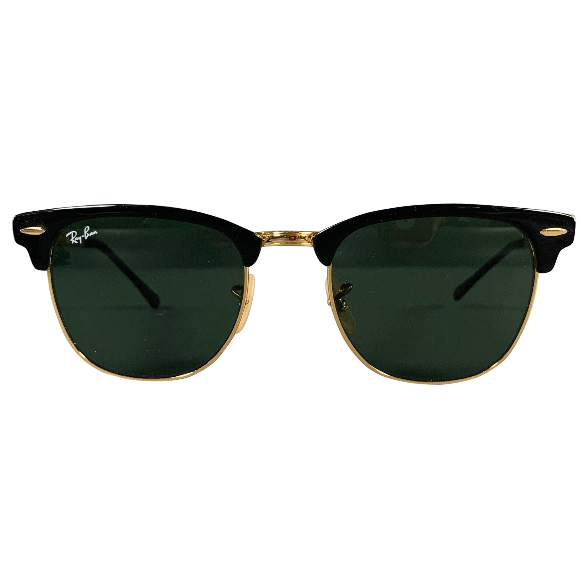 RAY-BAN Black Gold -Clubmaster Classic- Sunglasses For Sale