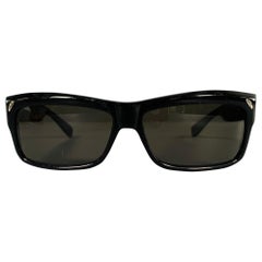 MARC JACOBS Black Silver Signature Print Acetate Sunglasses