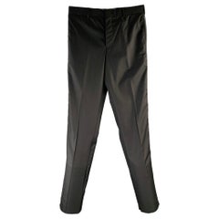 BLACK FLEECE Size 32 Black Wool Tuxedo Dress Pants