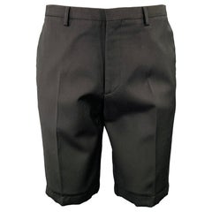 CALVIN KLEIN COLLECTION Größe 32 Schwarze Smoking-Shorts aus Wolle