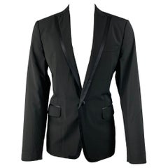 DSQUARED2 Size 40 Black Wool Peak Lapel Sport Coat
