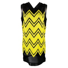 Alexander Wang - Vestito da cocktail in pelle d'agnello intrecciata in poliestere giallo nero