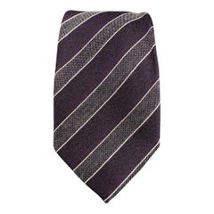 JOHN VARVATOS Purple Silver Silk Tie