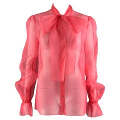 DOLCE & GABBANA Size M Orange Coral Blouse Dress Top