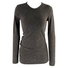 ALEXANDER WANG Größe S Graues langärmeliges Casual Top aus Polyestermischung mit Heather-Ärmeln