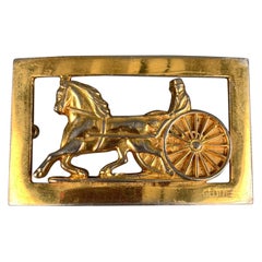Fibbia da cintura per carrozza equestre in metallo dorato Celine