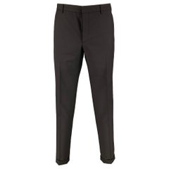 PRADA Größe 36 Schwarzes Woll-Mohair-Fliegenkleid mit Knopfleiste aus Wolle