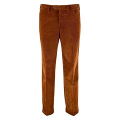 LUCIANO BARBERA Size 34 Rust Orange Corduroy Cotton Cuffed Casual Pants