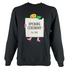 Opening Ceremony Taglia L Felpa girocollo in cotone con logo multicolore nero