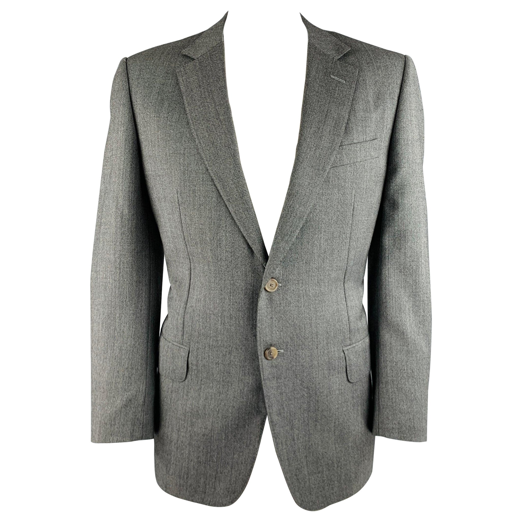 GUCCI Size 44 Black Grey Nailhead Wool Mohair Single Breasted Sport Coat For Sale