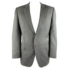 GUCCI Größe 44 Schwarz Grauer einreihiger Sportmantel aus Wolle und Mohair mit Nagelkopf