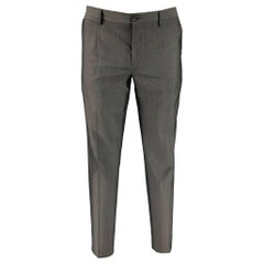 DOLCE & GABBANA Size 34 Grey Wool Silk Zip Fly Dress Pants