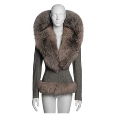 Givenchy by Alexander McQueen Tweed Jacket with Oversized Fur Collar, FW 1998