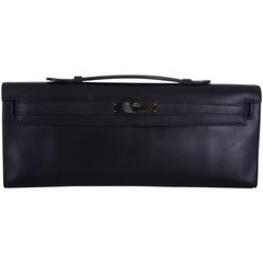Hermes So Black Kelly Cut Clutch Amazing Black hardware only on JF For Sale  at 1stDibs