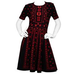 Alexander McQueen NEW Black & Red Floral Print Dress sz L rt. $2, 145