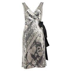 Diane Von Furstenberg Sequin Abstract Wrap Dress Size XS