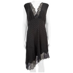 Zadig & Voltaire Vestido de Seda Negro con Encaje Talla M