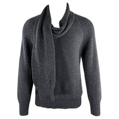 ALEXANDER MCQUEEN Size S Grey Knit Wool V-Neck Sweater