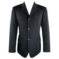 ALEXANDER MCQUEEN Size 38 Black Polyester Blend Sport Coat