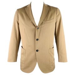 BOGLIOLI Size 44 Beige Wool Cotton Single Breasted Sport Coat
