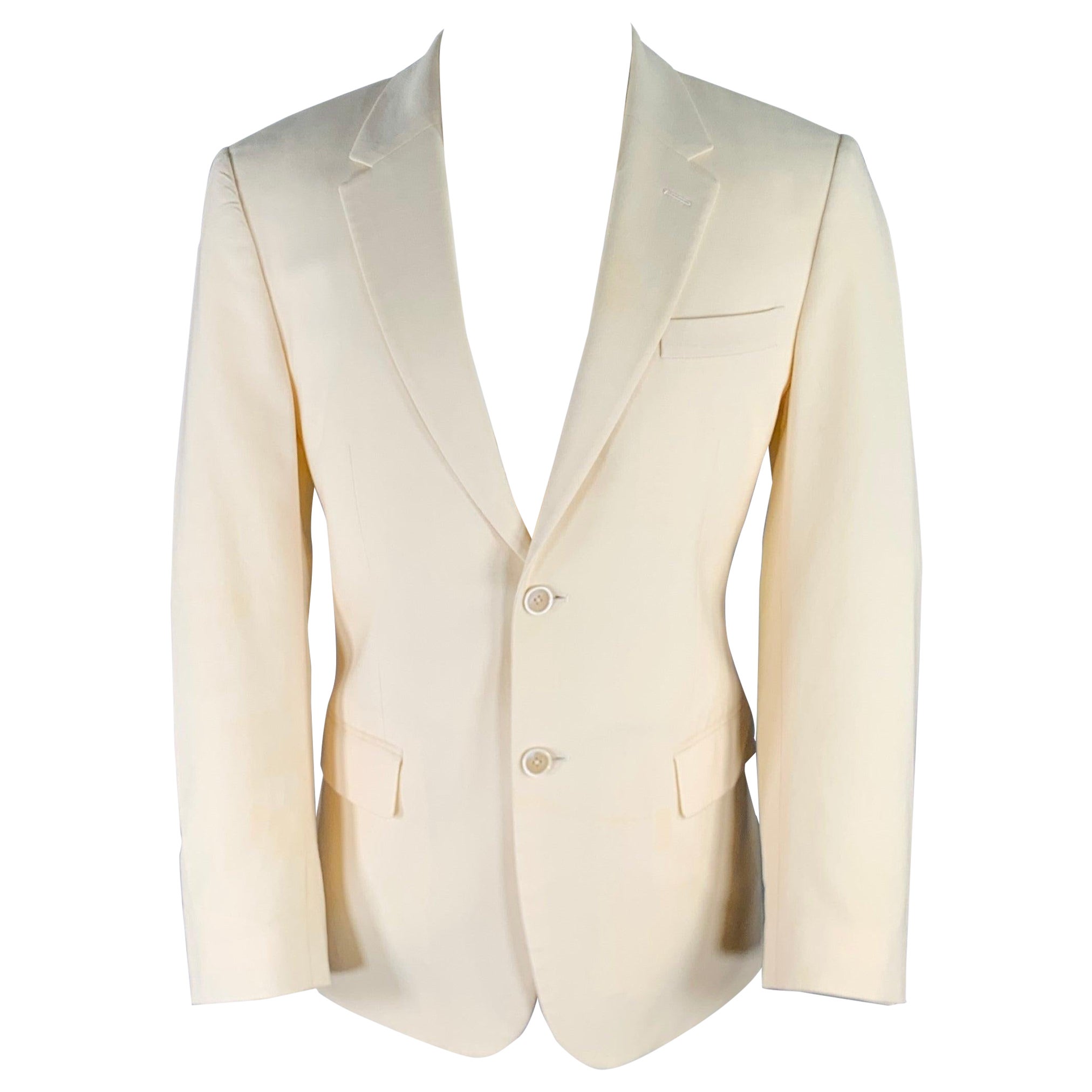 ALEXANDER MCQUEEN Einreihiger Sportmantel aus Wolle in Beige, MCQUEEN, Größe 40 im Angebot