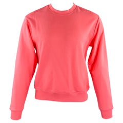 DRIES VAN NOTEN Size S Pink Coral Cotton Crew Neck Sweatshirt