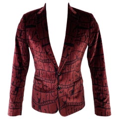DRIES VAN NOTEN Size 38 Brown Black Abstract Cotton Sport Coat