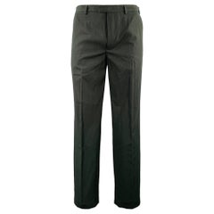 DRIES VAN NOTEN Größe 36 Schwarze Casual-Hose aus Baumwolle mit flacher Front