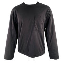 DRIES VAN NOTEN Felpa con coulisse in cotone e poliestere nero taglia M